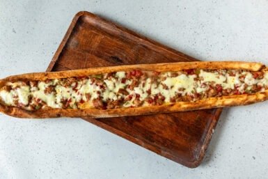 Roasted Meat Pide with Cheese (Pite me copa Mishi dhe Djathë)